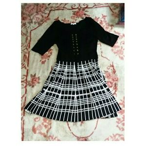 Black Plaid Sweater Dress